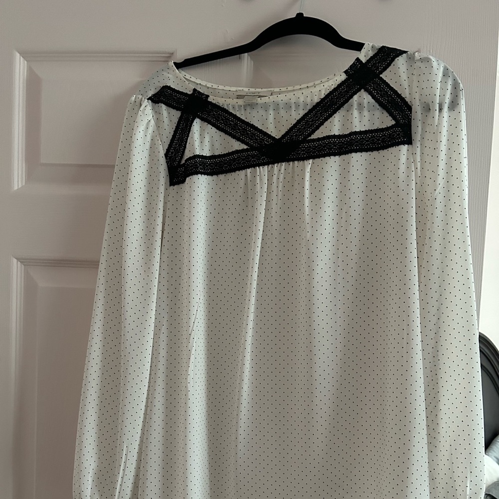 White and black blouse